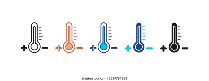 Conjunto de ícones de baixa temperatura Coleção de estilos múltiplos