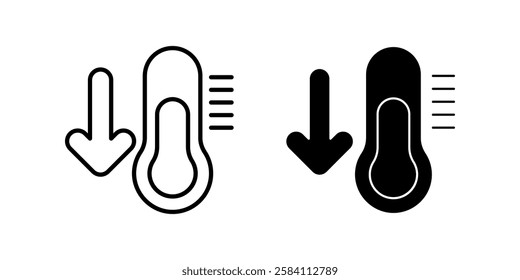 low temperature Icon set. Symbol isolated white background. vector illustration. color editable.