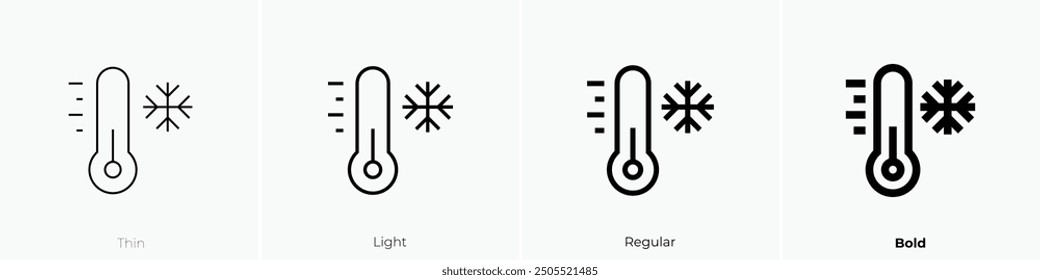 low temperature icon. Thin, Light Regular And Bold style design isolated on white background