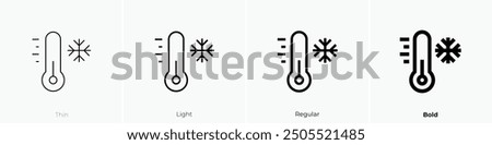 low temperature icon. Thin, Light Regular And Bold style design isolated on white background