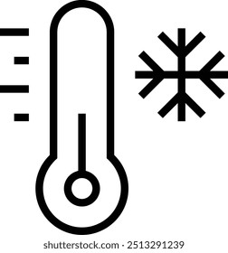 low temperature icon. Thin linear style design isolated on white background