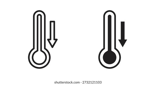 Niedertemperatur-Symbol. Vektorgrafik, flach und Strich