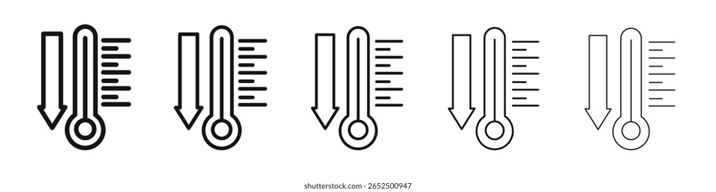 Low Temperature icon vector outline set illustration sign