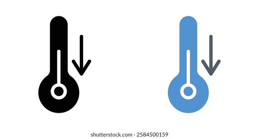 Low Temperature icons pack in black and colored version