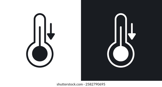 Low Temperature icons set vectors black and colored style