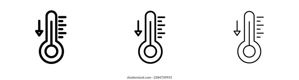Low Temperature icons in three different stroke lines