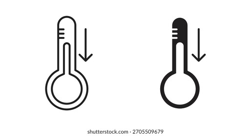 Iconos de baja temperatura para usar Diseño web, logotipo. Ilustración de símbolo.