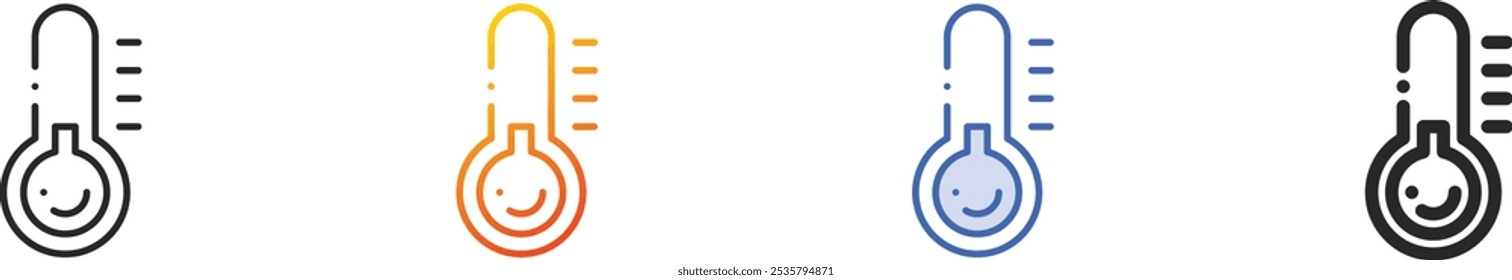 low temperature icon.Thin Linear, Gradient, Blue Stroke and bold Style Design Isolated On White Background