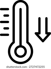 Icon-Illustrationsvektor für Niedertemperaturlinie