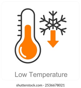 Concepto de icono de baja temperatura y naturaleza