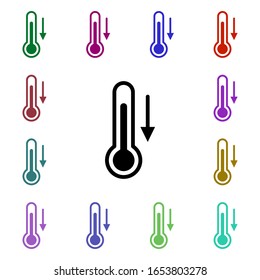 Low temperature sign multi color style icon. Simple thin line, outline vector of weather icons for ui and ux, website or mobile application