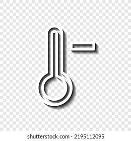 Low temperature simple icon vector. Flat design. White with shadow on transparent grid