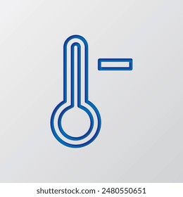 Low temperature simple icon vector. Flat design. Paper cut design. Cutted blue symbol with shadow. Gray background.ai