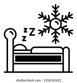 Low temperature sleeping icon. Outline low temperature sleeping vector icon for web design isolated on white background