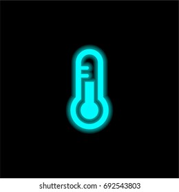 Low temperature thermometer blue glowing neon ui ux icon. Glowing sign logo vector