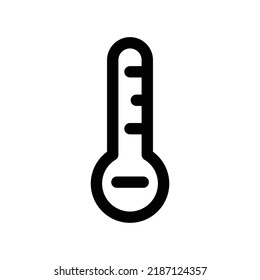 Icono de termómetro de baja temperatura en el estilo de contorno negro