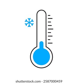 Low Temperature Thermometer Indicators. Freezing Point and Winter Chill Symbols
