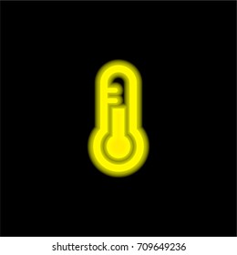 Low temperature thermometer yellow glowing neon ui ux icon. Glowing sign logo vector