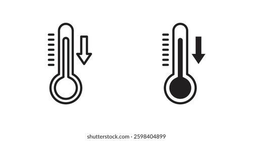 Low Temperature vector icon set in black color.