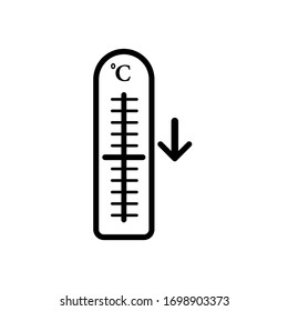 Niedrigtemperatursymbol einzeln auf weißem Hintergrund.  Außenthermometer. Vektorillustration-Illustration für Webdesign.