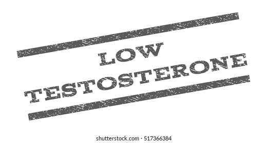 Low Testosterone watermark stamp. Text tag between parallel lines with grunge design style. Rubber seal stamp with dirty texture. Vector grey color ink imprint on a white background.