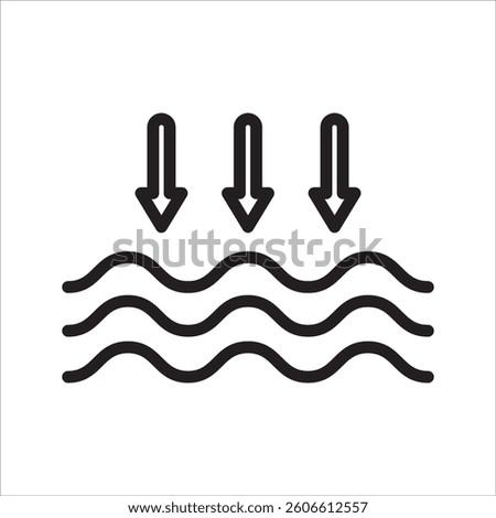 Low tide simple line icon