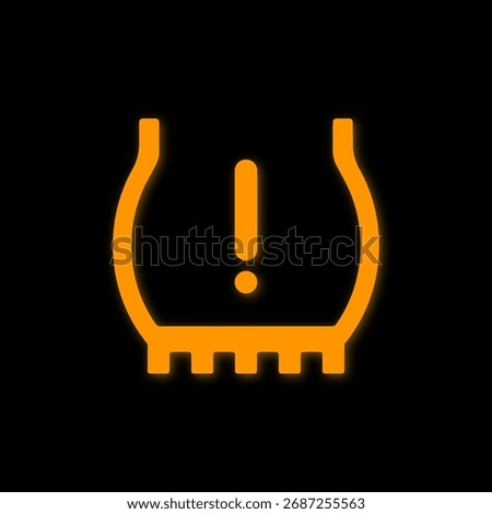 Low tire pressure warning light on car dashboard. Checking pressure gauge. Tire pressure gauge. Vector illustration.