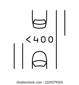 low traffic road line icon vector. low traffic road sign. isolated contour symbol black illustration