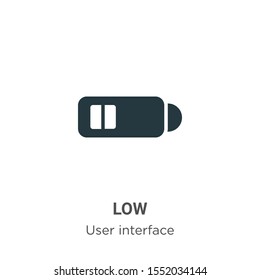 Low vector icon on white background. Flat vector low icon symbol sign from modern user interface collection for mobile concept and web apps design.