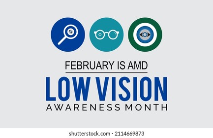 Low vision awareness month. Awareness concept vector template for banner, card, poster, background.
