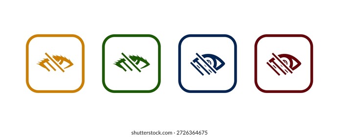 ícone de visão baixa ilustração vetorial. ícone cego em design de cor diferente.