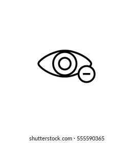 Low Vision Line Icon, Bad Vision Eye Illustration