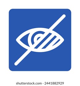 Low vision outline icon. Blind eye line sign. Editable stroke. Vector illustration