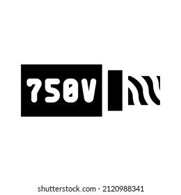 low voltage cables glyph icon vector. low voltage cables sign. isolated contour symbol black illustration
