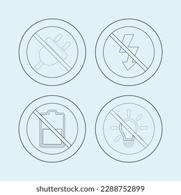 Low voltage current sign, vector file, line art, eps10.
