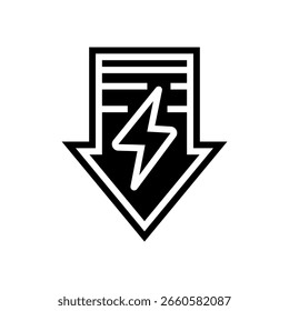 low voltage glyph icon vector. low voltage sign. isolated symbol illustration