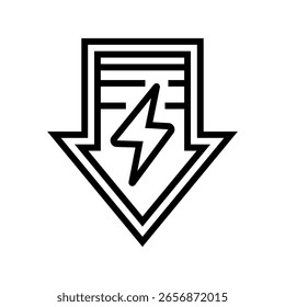 low voltage line icon vector. low voltage sign. isolated contour symbol black illustration