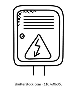 
Low voltage warning sign, doodle icon image
