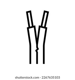 low voltage wire cable line icon vector. low voltage wire cable sign. isolated contour symbol black illustration