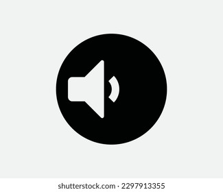 Low Volume Circle Icon. Lower Down Music Stereo Radio Megaphone Round Symbol. Adjust Audio Speaker Sign. Black and White Vector Graphic Clipart Cricut