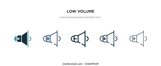 low volume icon in different style vector illustration. two colored and black low volume vector icons designed in filled, outline, line and stroke style can be used for web, mobile, ui