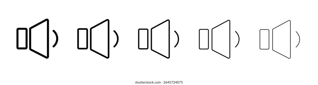 ícone de volume baixo logotipo simples vetor outline