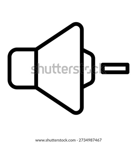 Low Volume Mute Vector Icon, User Interface Related Line Style Vector Icon.
