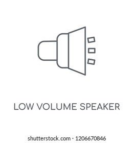 Low Volume Speaker linear icon. Low Volume Speaker concept stroke symbol design. Thin graphic elements vector illustration, outline pattern on a white background, eps 10.