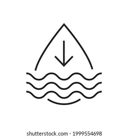 Low water level icon design. vector illustration