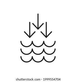 Low water level icon design. vector illustration