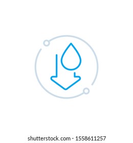 Low Water Level Icon, Line Vector