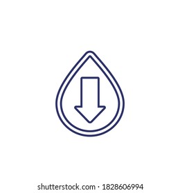 low water level icon, line vector art