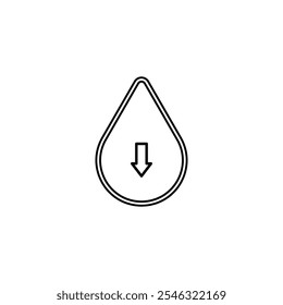 Icono de bajo nivel de agua, Arte vectorial de línea