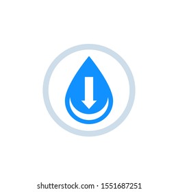 low water level icon on white